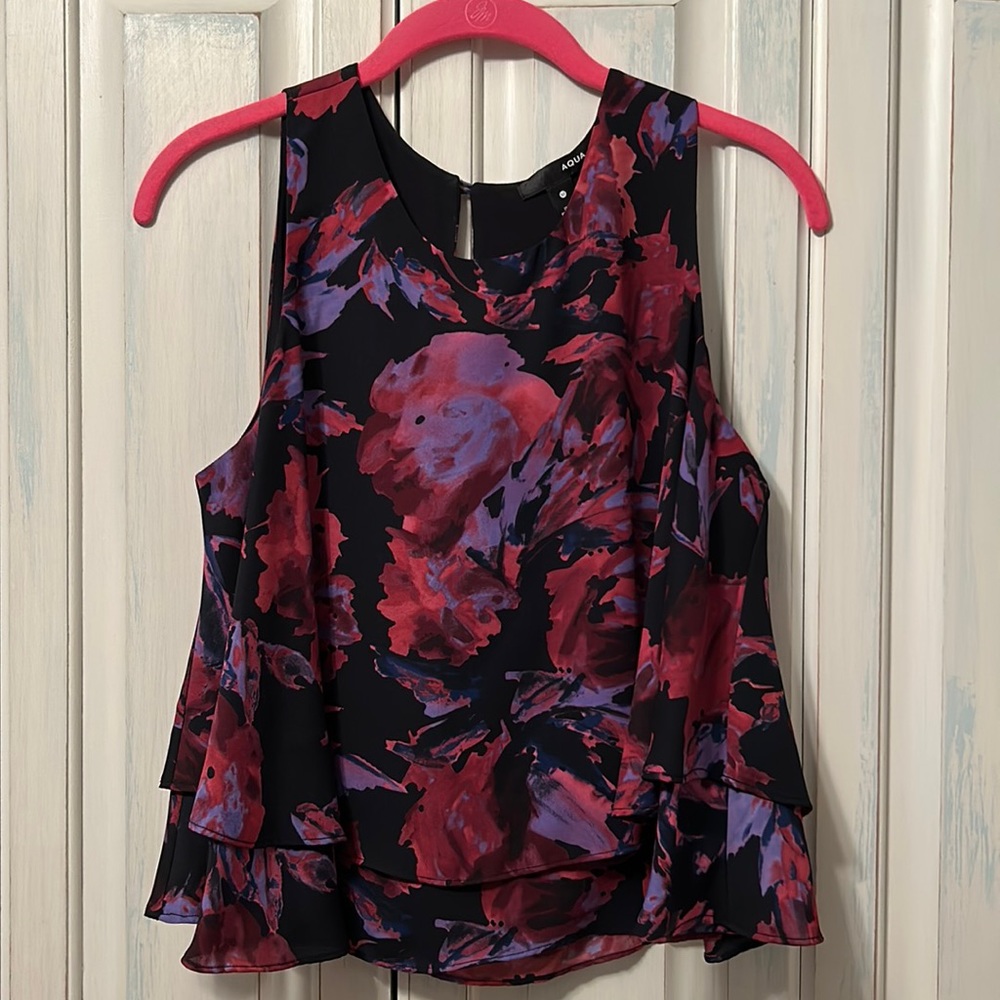 Aqua Floral Blouse